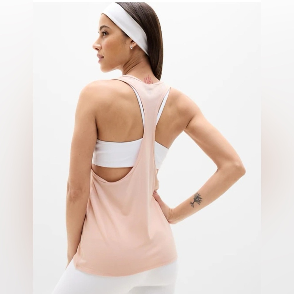 Athleta With Ease Sport Racerback Tank, Pink Salt XL